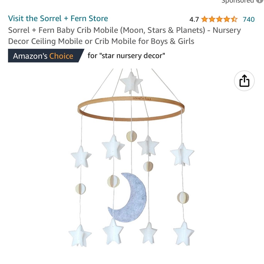 Sorrel and Fern crib mobile